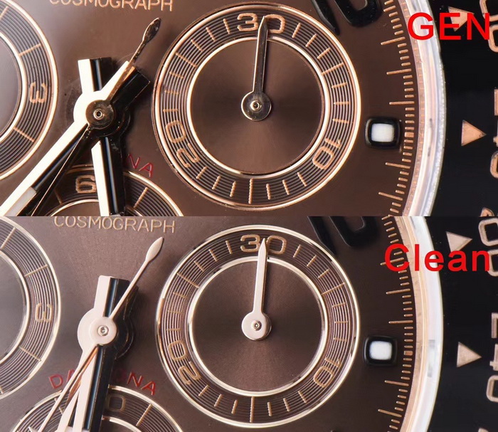 Comparison Pictures of Genuine and Fake CLEAN/C Factory Rolex Daytona ...