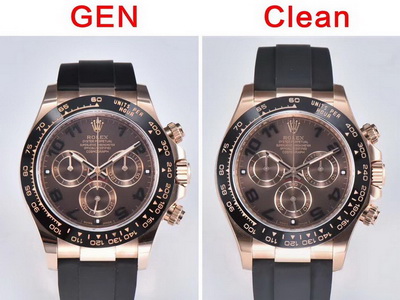 Comparison Pictures of Genuine and Fake CLEAN/C Factory Rolex Daytona (Coffee) M116515ln-0015