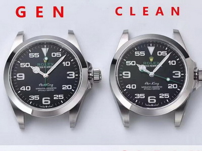Comparison of Genuine and Replica CLEAN/C Factory Rolex Air-King 126900