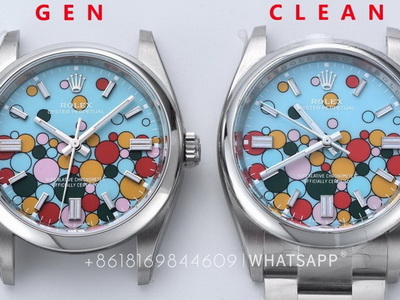Comparison of Genuine and Replica Rolex Oyster Perpetual 124300-0008 (41mm) Watches