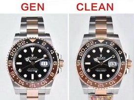 Comparison of CLEAN Factory Clone Rolex PERPETUAL GMT-Master II 126711 with Genuine Product