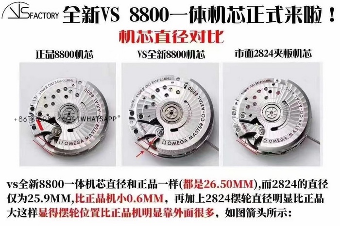 Detailed Introduction to the Upgraded 1:1 Replica Movement of the VS Factory Omega Seamaster 300 8800 第2张