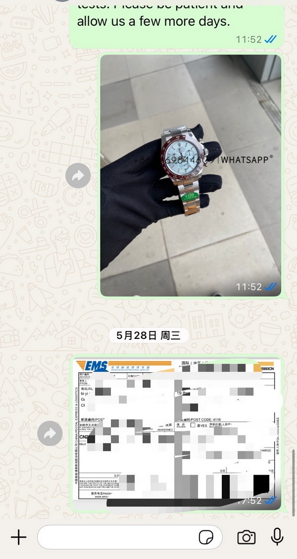 Purchase record of a 1:1 Ice Blue Rolex Daytona by a buyer from Australia. 第3张