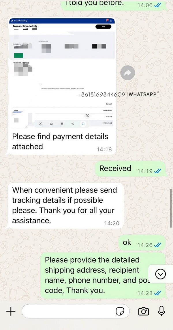 Purchase record of a 1:1 Ice Blue Rolex Daytona by a buyer from Australia. 第2张