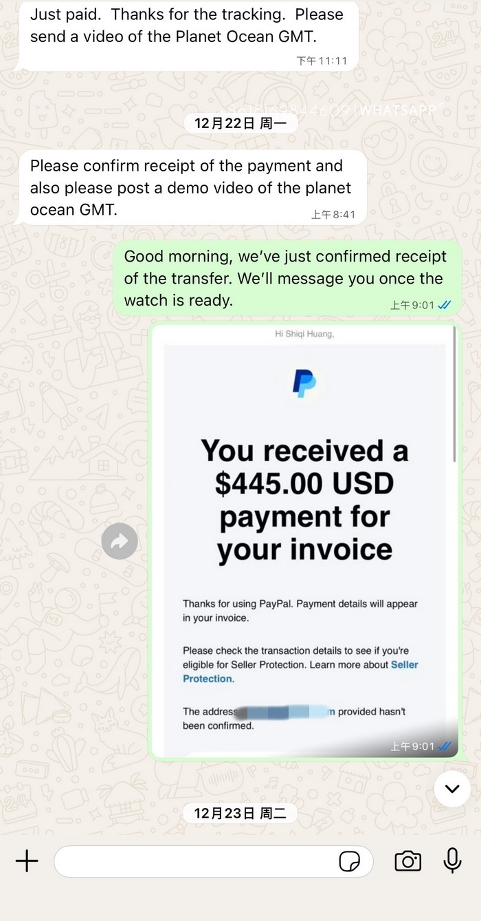 Purchase record of the Rolex Daytona 4132 replica watch purchased by an old customer from the United States 第8张