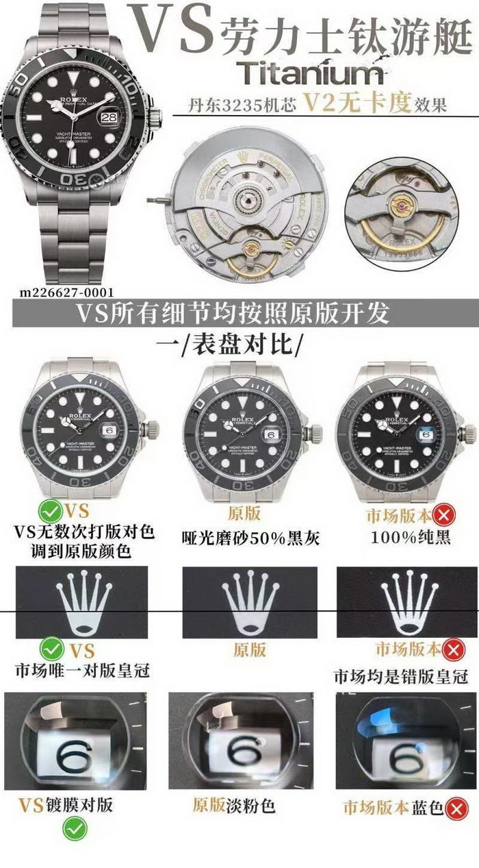VS Factory Rolex Yacht-Master Titanium Replica Watch vs Genuine Review(VSF) 第2张