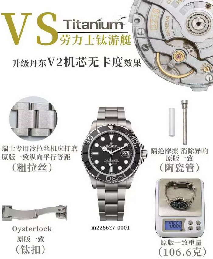 VS Factory Rolex Yacht-Master Titanium Replica Watch vs Genuine Review(VSF) 第1张