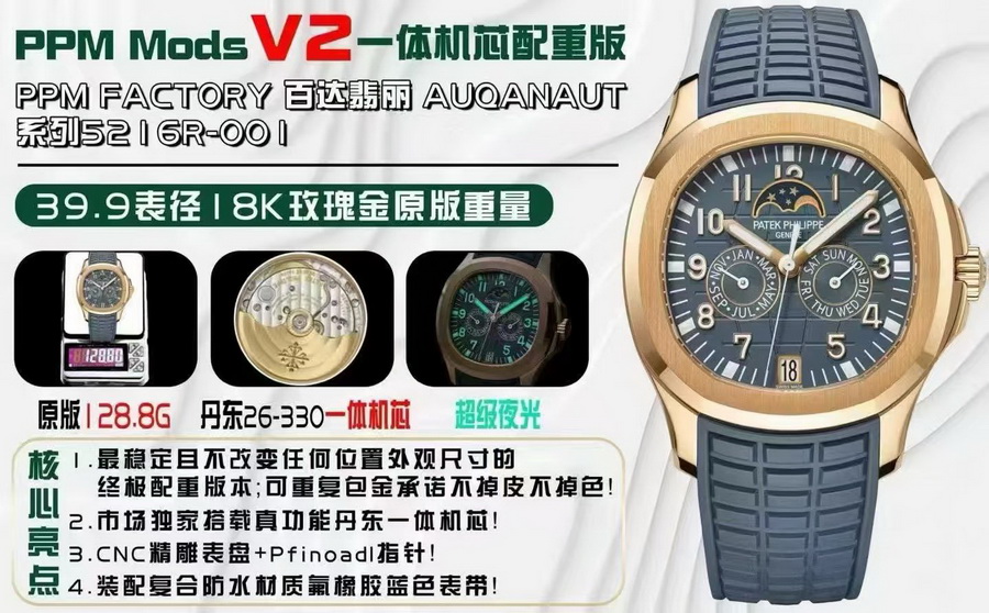 PATEK PHILIPPE AQUANAUT 5261R-001 Replica Watch Preview 第1张
