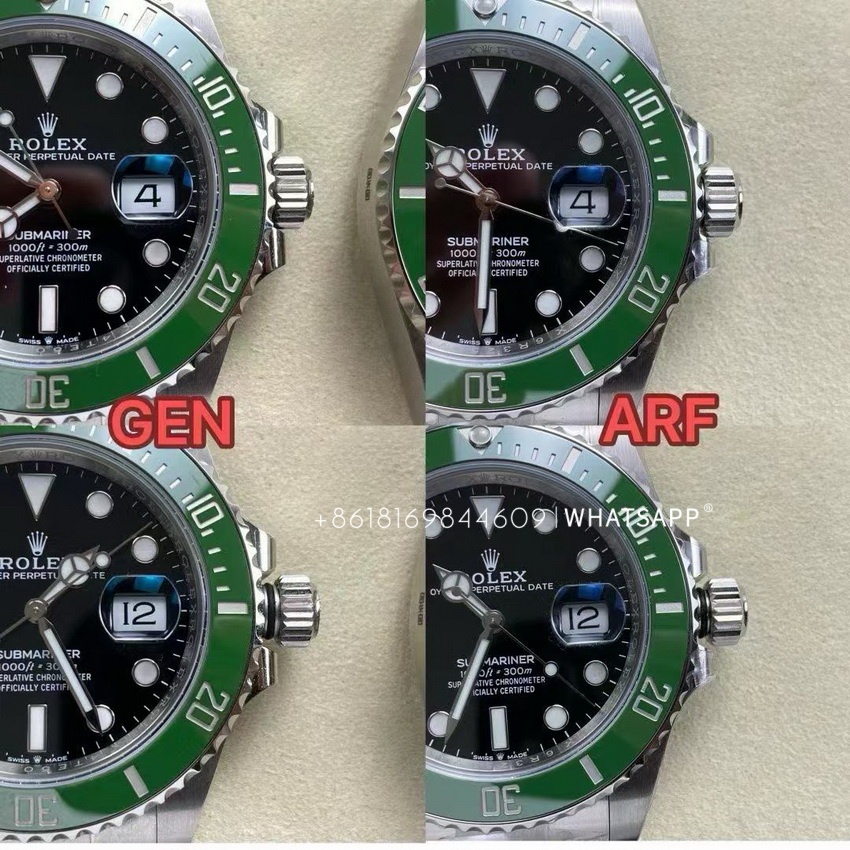 Rolex Hulk Submariner 116610LV Green Dial Replica vs Genuine Watch Review 第3张